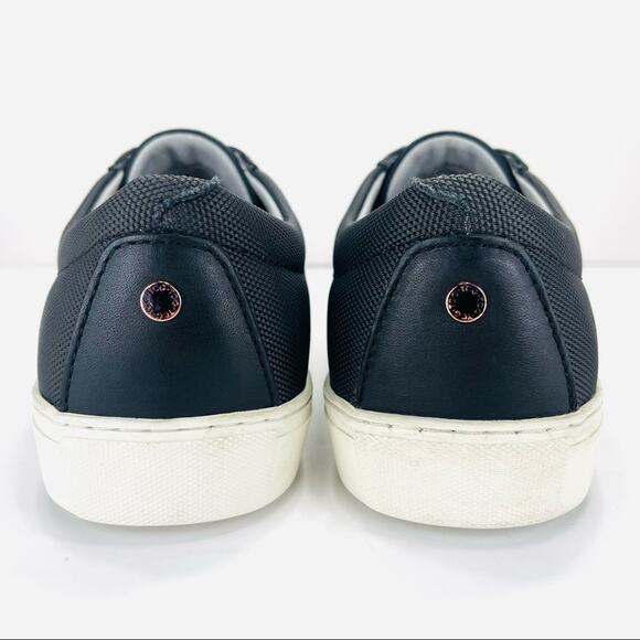 TCG Kennedy Men Sneaker Size 12 Black Premium Leather & Fabric Laced Low Top New - Picture 5 of 16